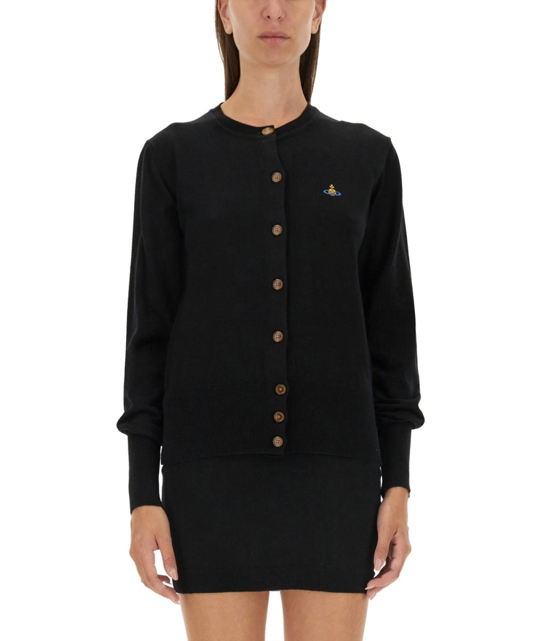 VIVIENNE WESTWOOD Черный хлопковый кардиган, фото 3