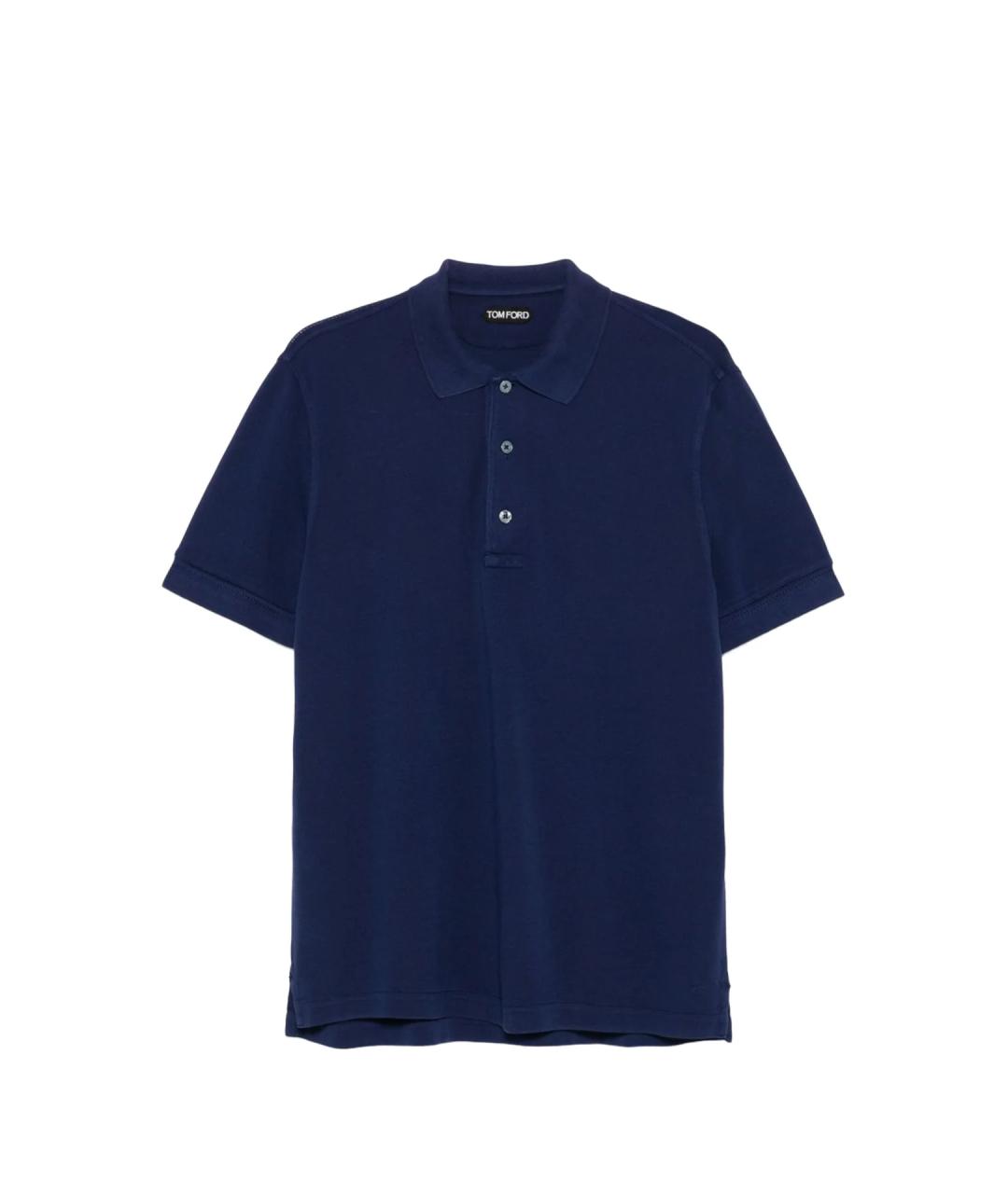 TOM FORD Синее поло с коротким рукавом, фото 1