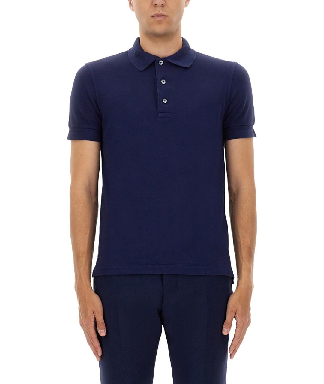 TOM FORD Синее поло с коротким рукавом, фото 5