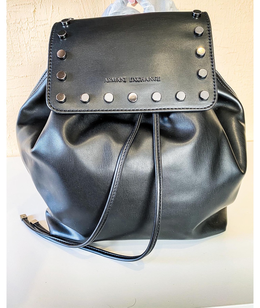 EMPORIO ARMANI Черный рюкзак из искусственной кожи, фото 5