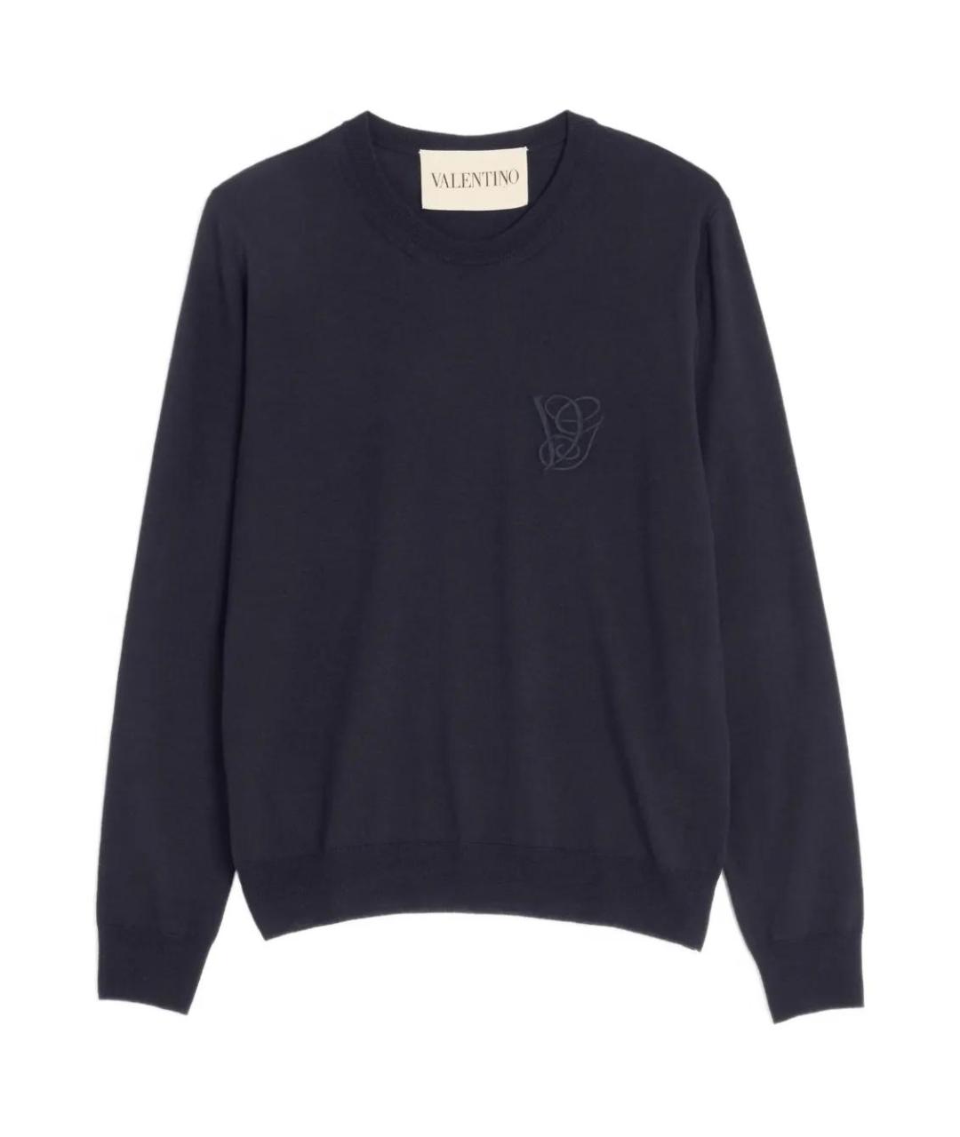 VALENTINO Синий шерстяной джемпер / свитер, фото 1