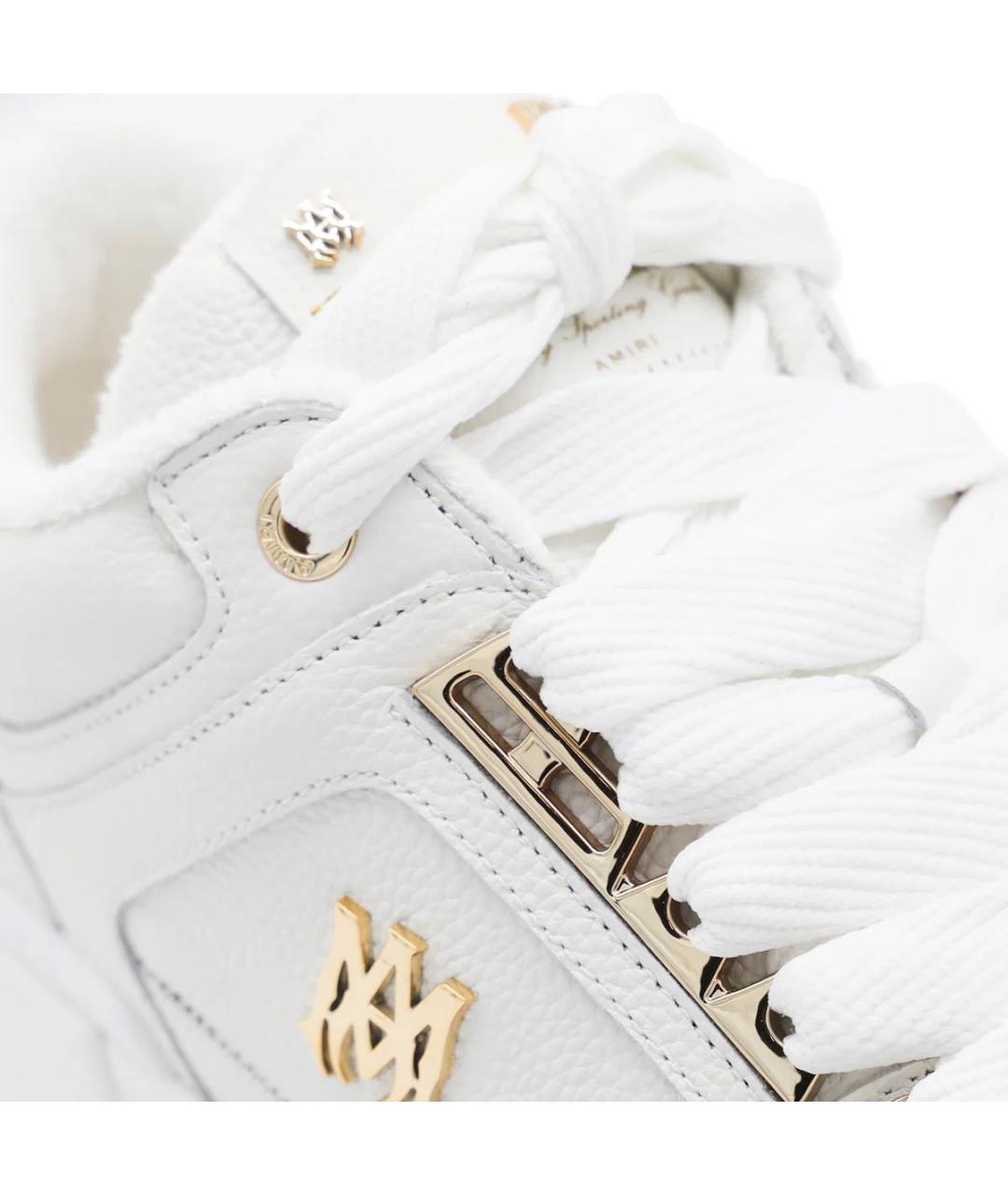 AMIRI Белые кожаные низкие кроссовки / кеды, фото 4