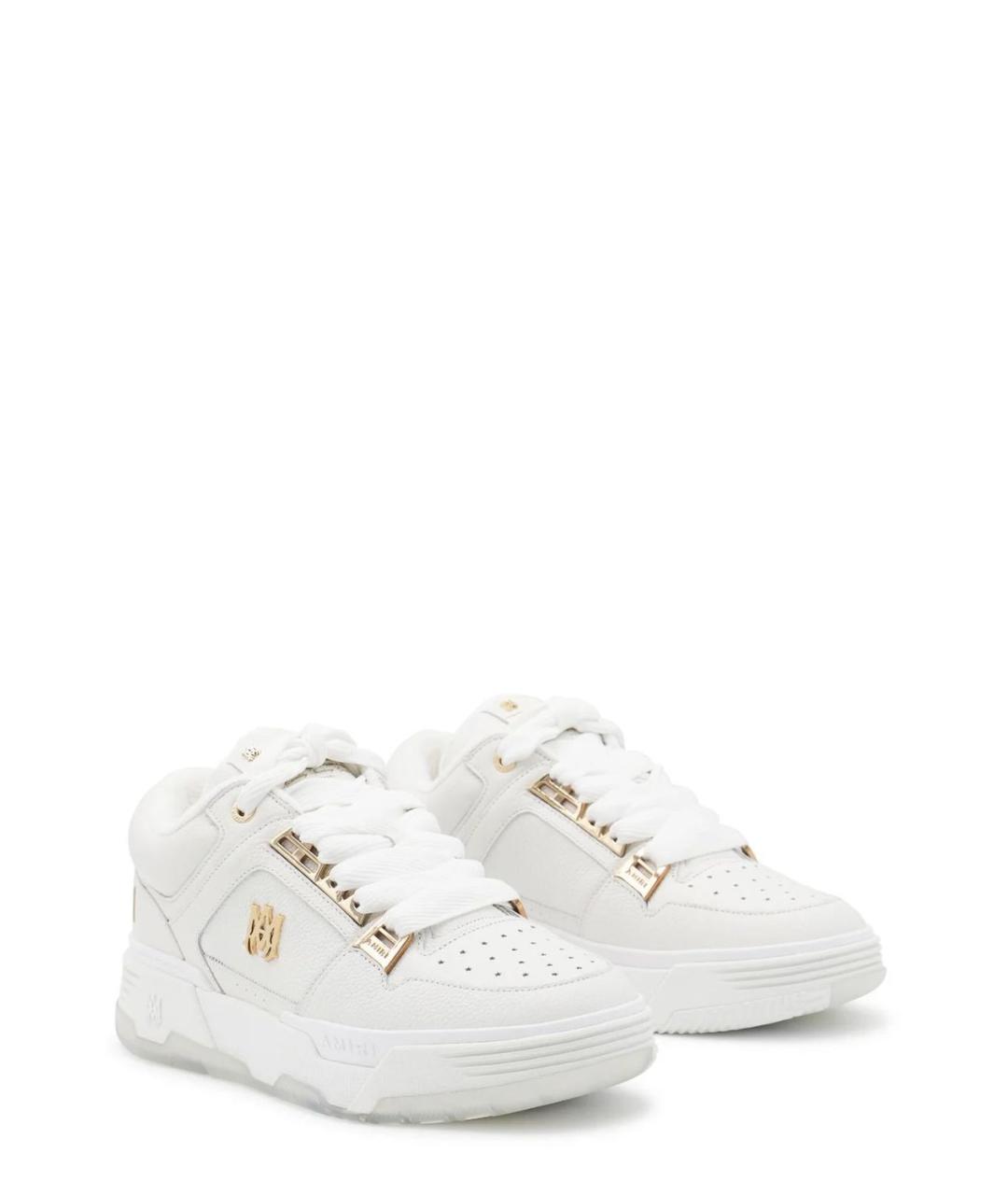 AMIRI Белые кожаные низкие кроссовки / кеды, фото 3