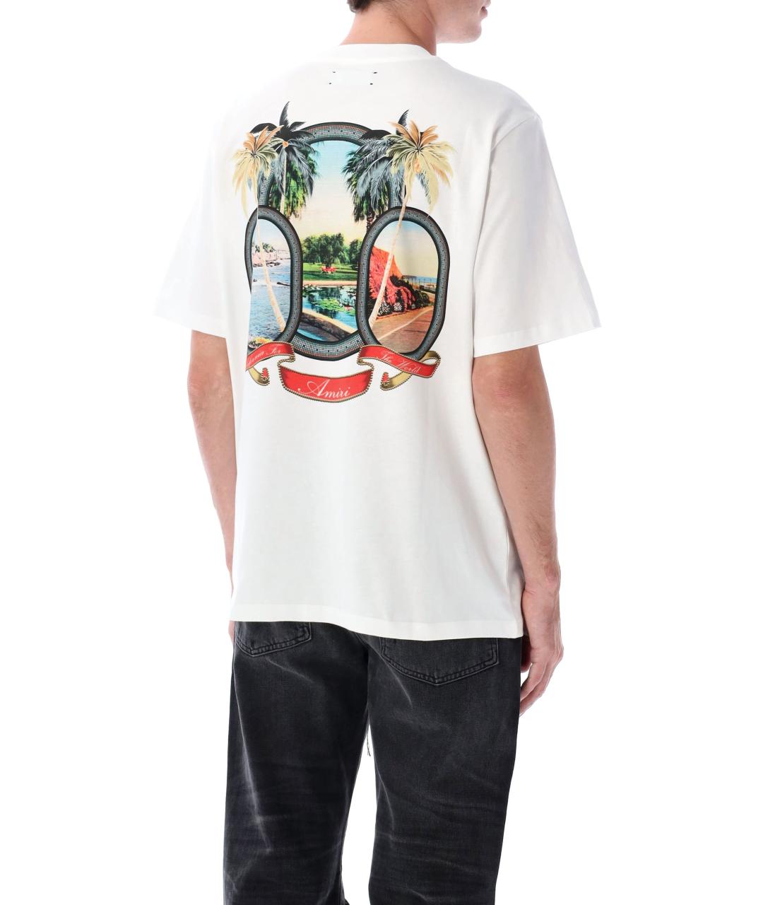 AMIRI Белая хлопковая футболка, фото 3