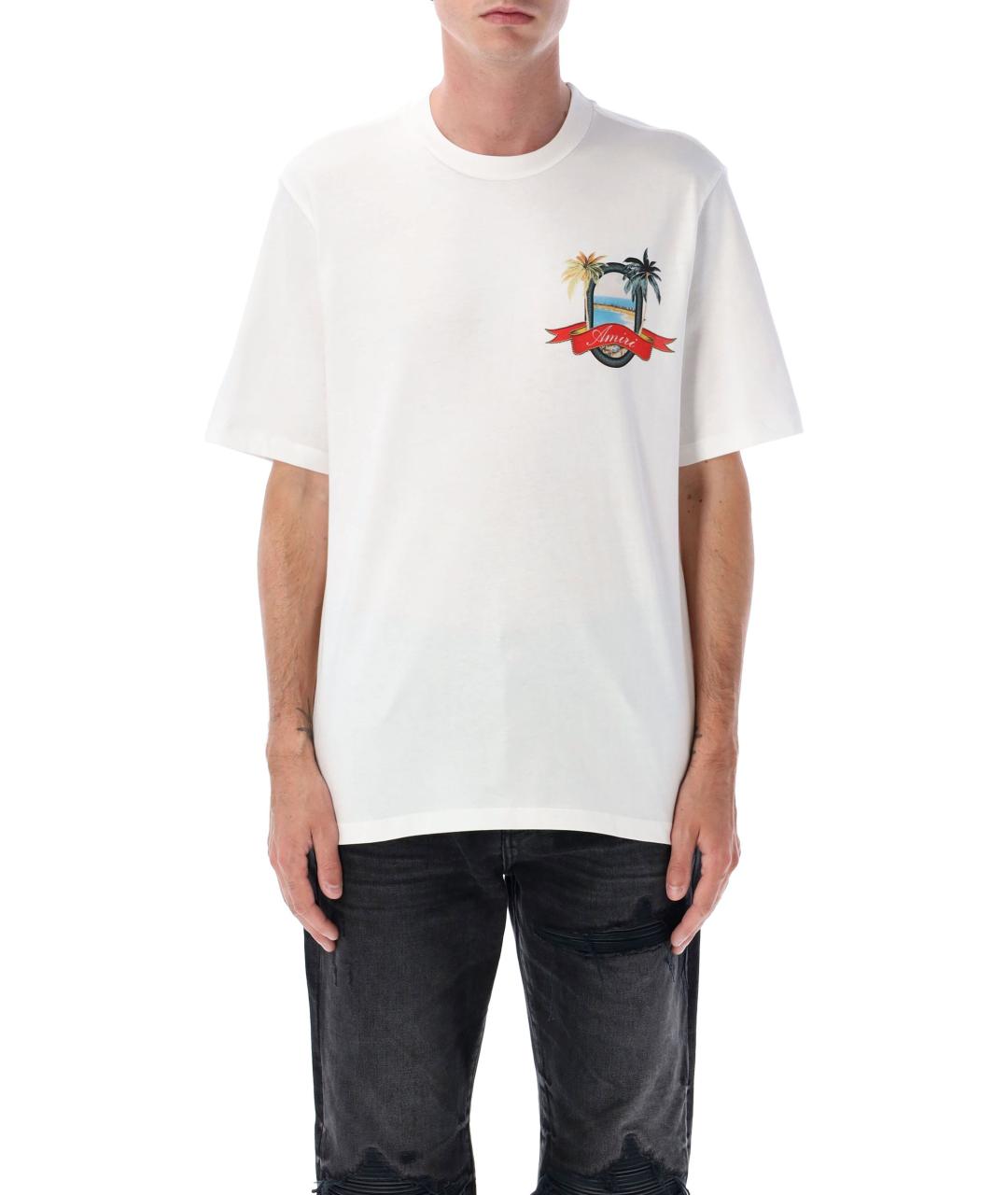 AMIRI Белая хлопковая футболка, фото 2