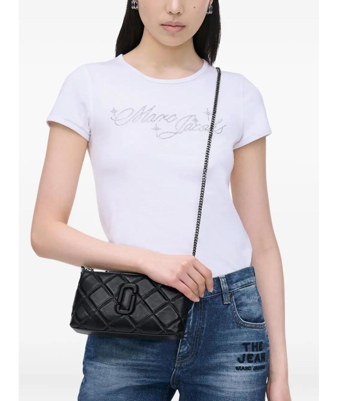 MARC JACOBS Черная кожаная сумка с короткими ручками, фото 2