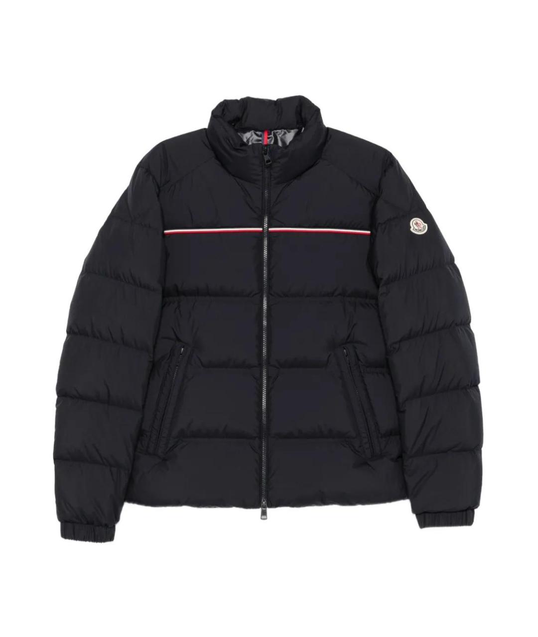 MONCLER Темно-синяя полиэстеровая куртка, фото 1