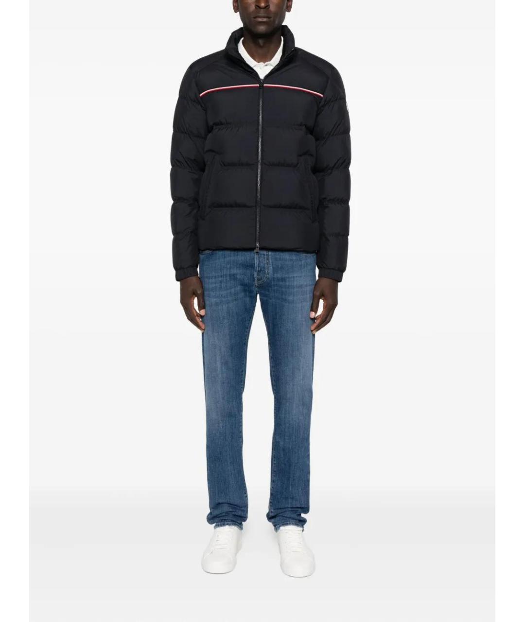 MONCLER Темно-синяя полиэстеровая куртка, фото 2
