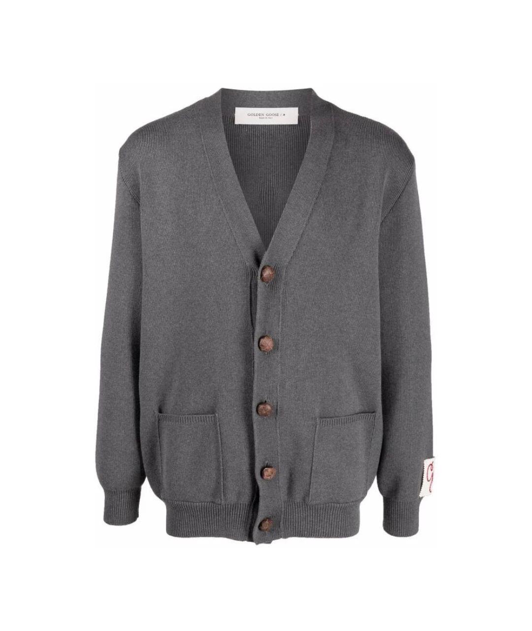 GOLDEN GOOSE DELUXE BRAND Серый хлопковый кардиган, фото 1