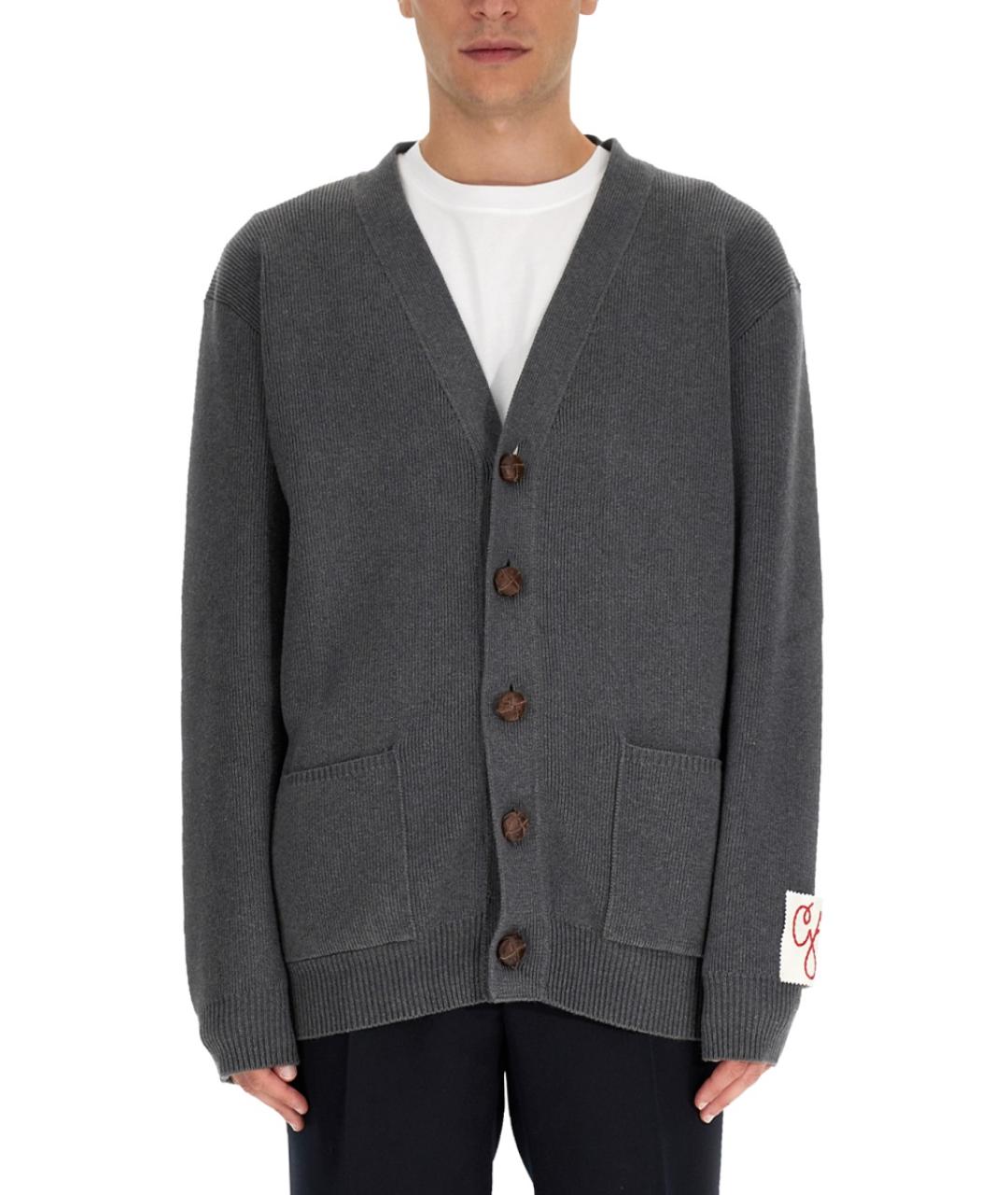 GOLDEN GOOSE DELUXE BRAND Серый хлопковый кардиган, фото 2