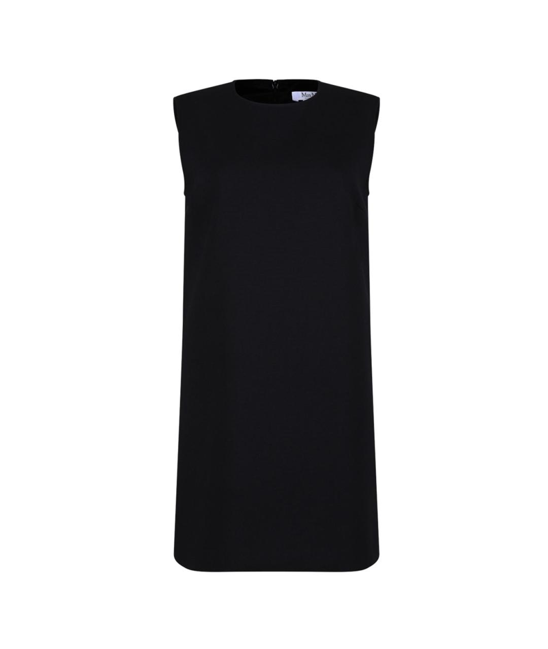 MAX MARA Черное шерстяное повседневное платье, фото 1