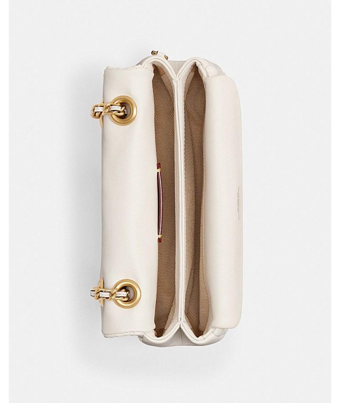 COACH Белая кожаная сумка через плечо, фото 5