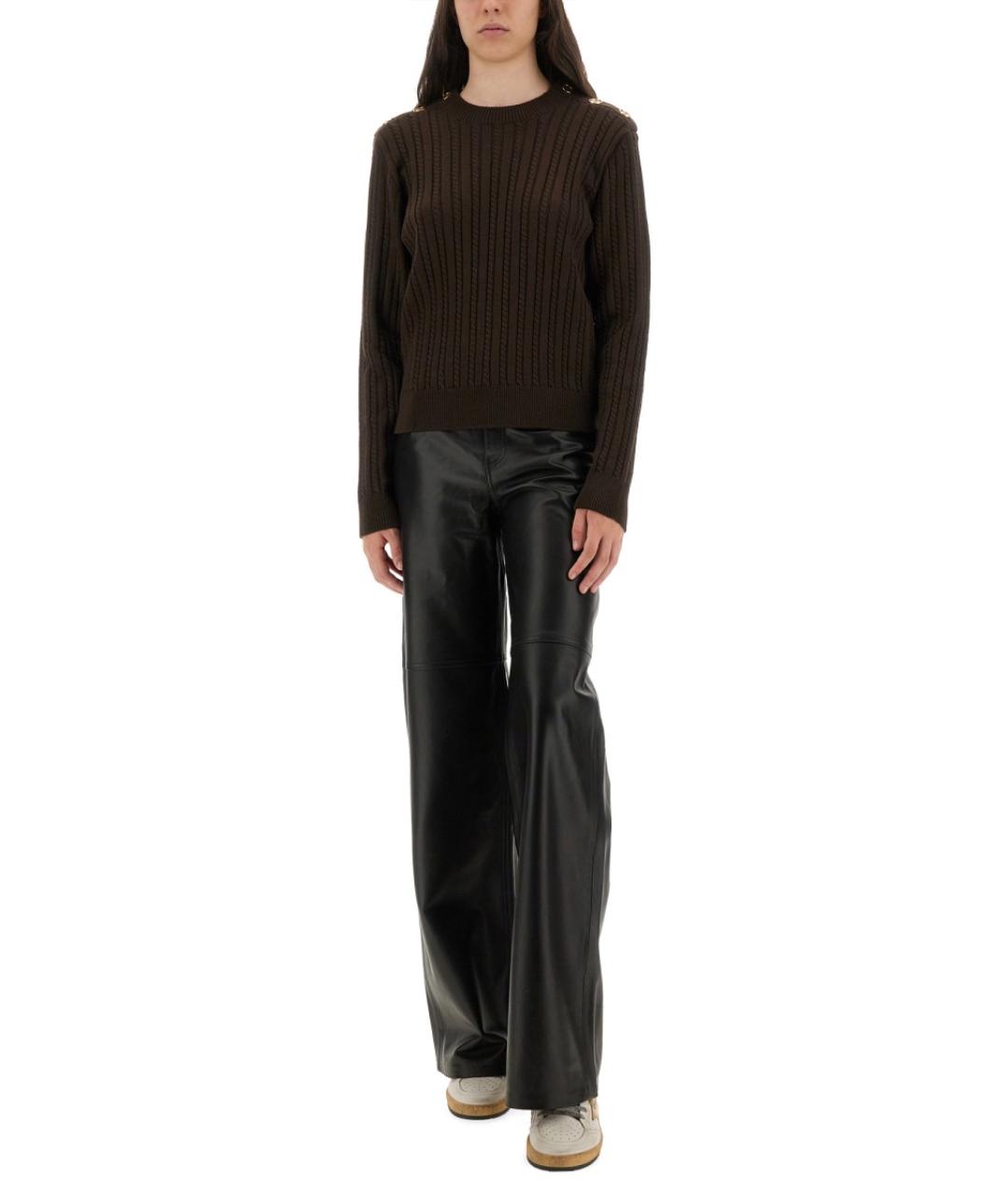 GOLDEN GOOSE DELUXE BRAND Коричневый шерстяной джемпер / свитер, фото 3