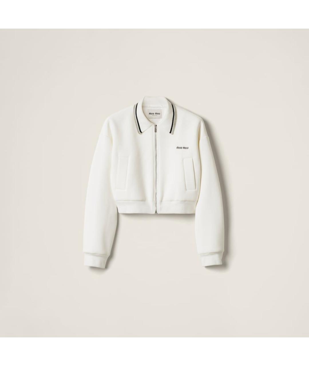 MIU MIU Белая хлопковая куртка, фото 6