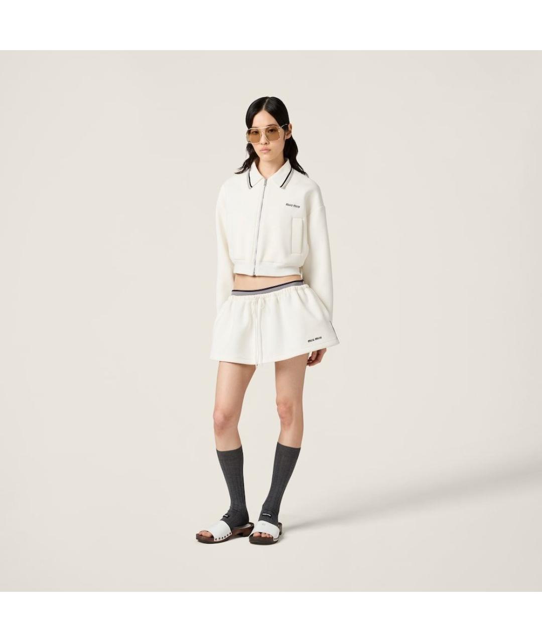 MIU MIU Белая хлопковая куртка, фото 2