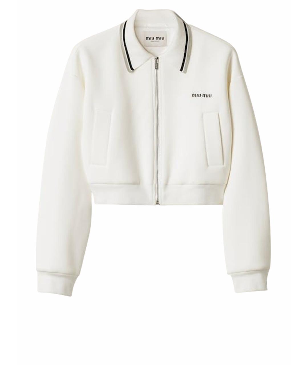 MIU MIU Белая хлопковая куртка, фото 1