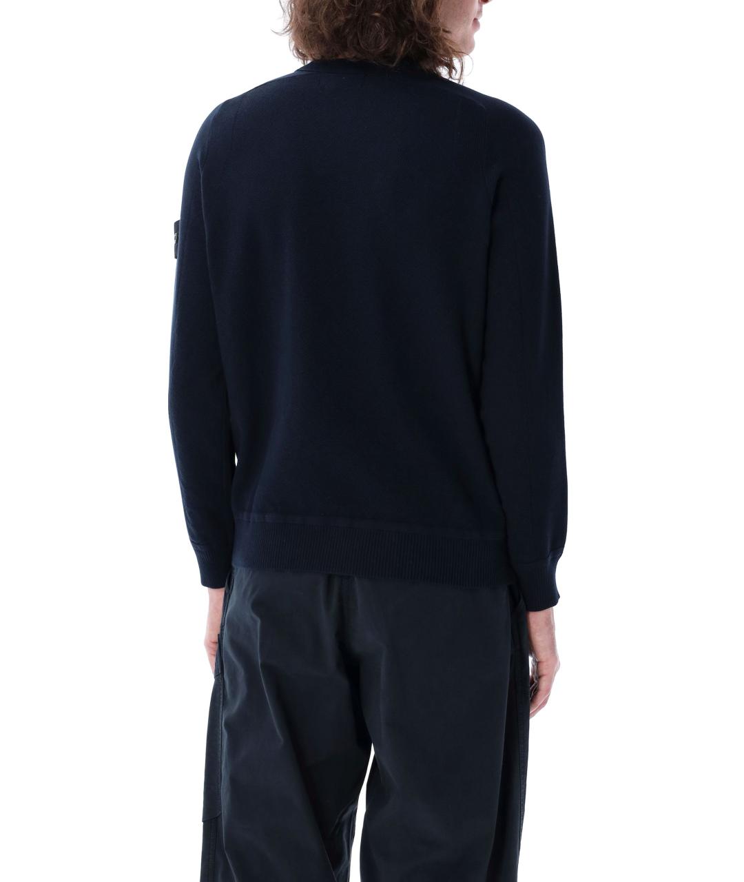 STONE ISLAND Синий хлопковый джемпер / свитер, фото 3