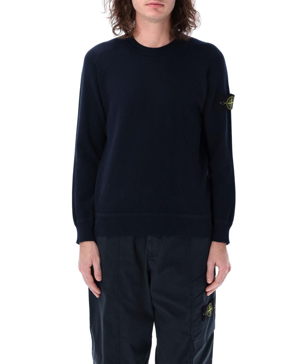 STONE ISLAND Синий хлопковый джемпер / свитер, фото 2