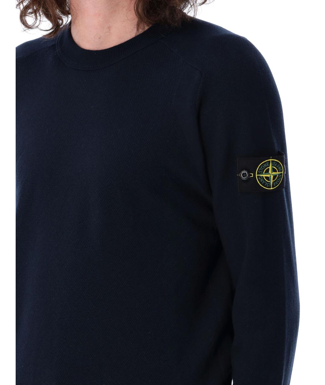 STONE ISLAND Синий хлопковый джемпер / свитер, фото 4