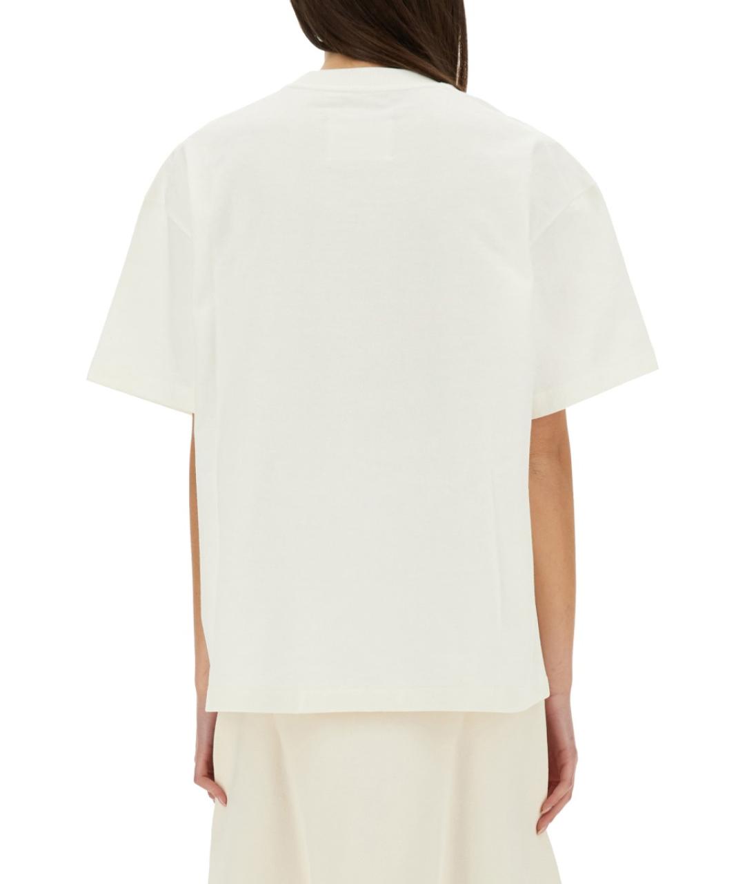 JIL SANDER Белая хлопковая футболка, фото 5