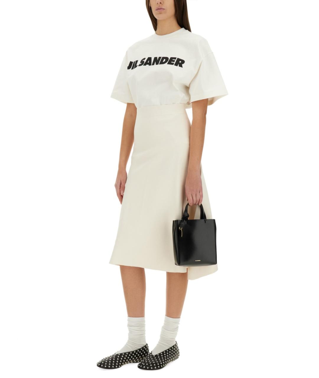 JIL SANDER Белая хлопковая футболка, фото 3