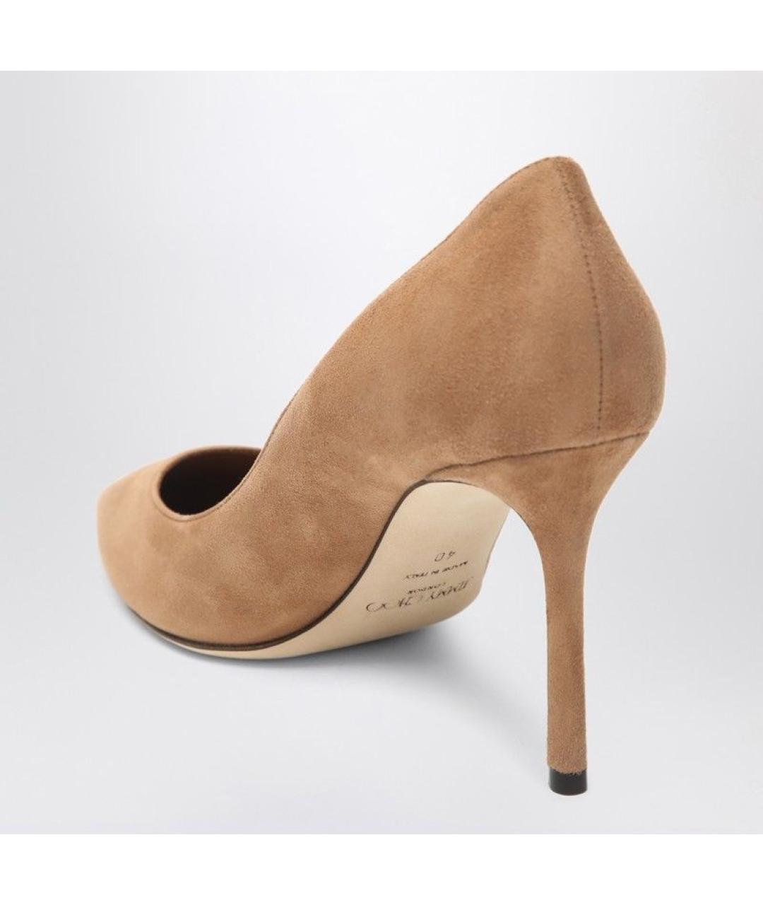 JIMMY CHOO Бежевые замшевые туфли, фото 3