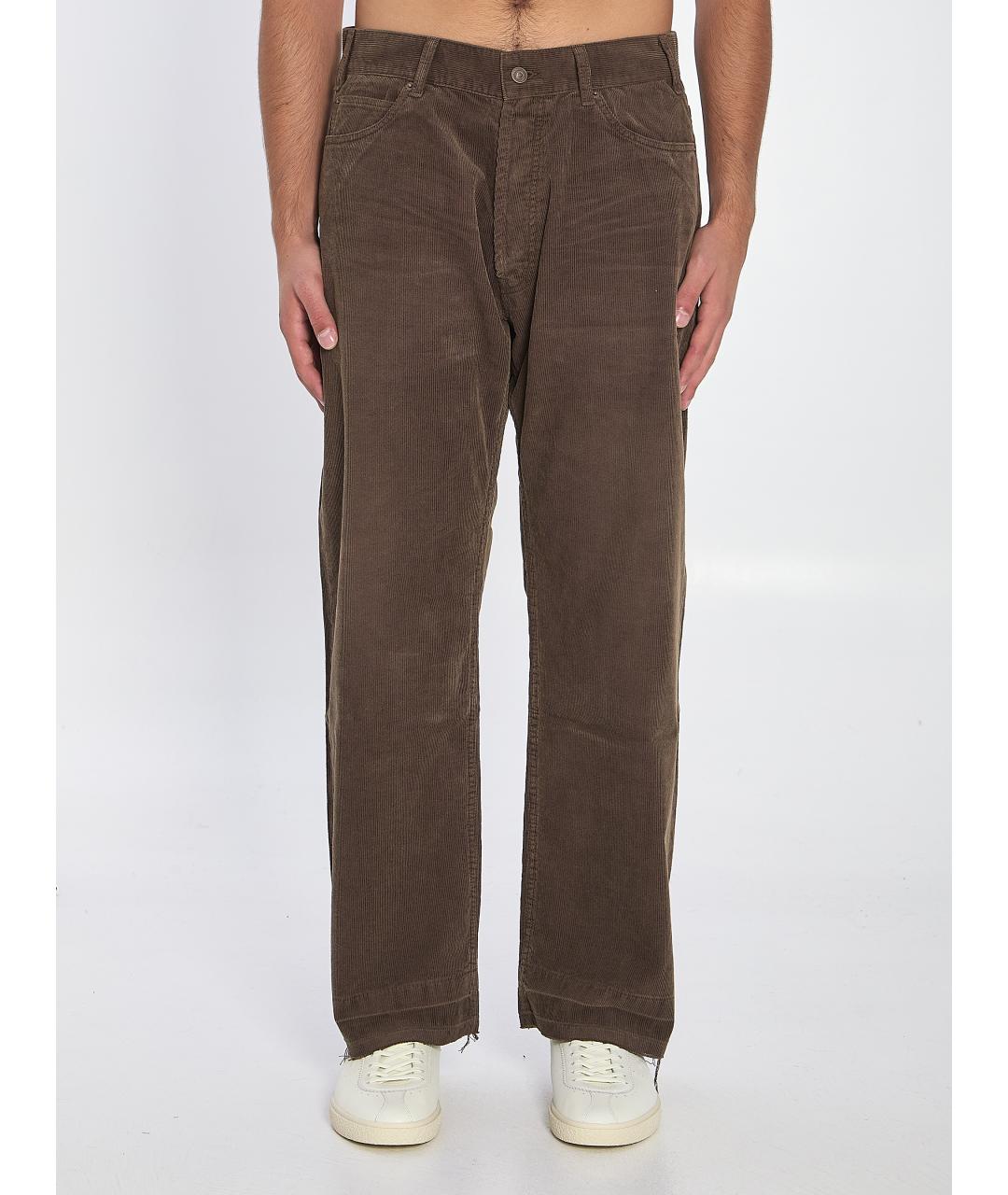 CELINE Коричневые хлопковые повседневные брюки, фото 2