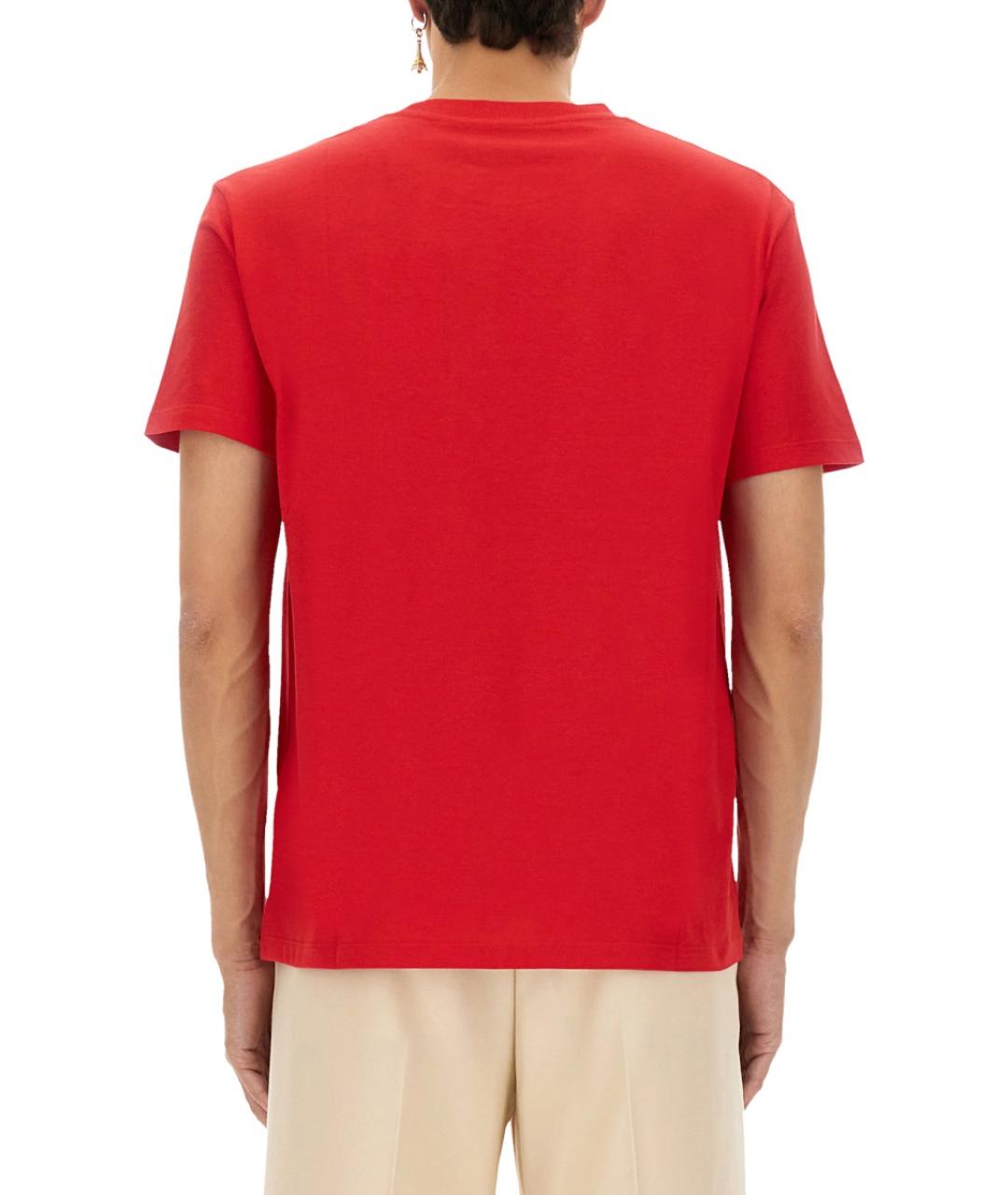 VALENTINO Красная хлопковая футболка, фото 4