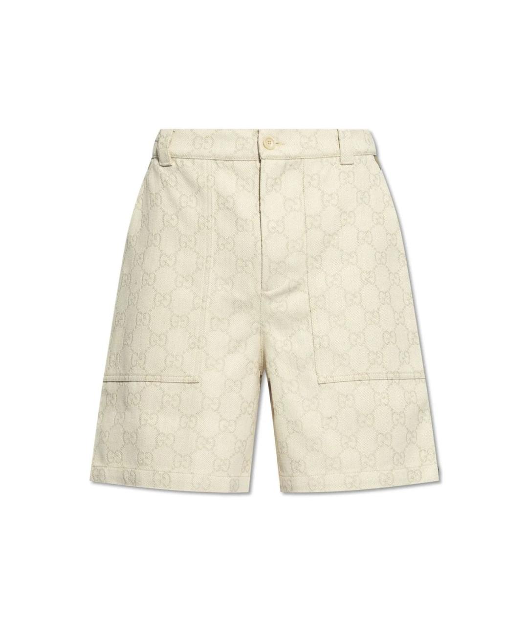 GUCCI Бежевые хлопковые шорты, фото 1