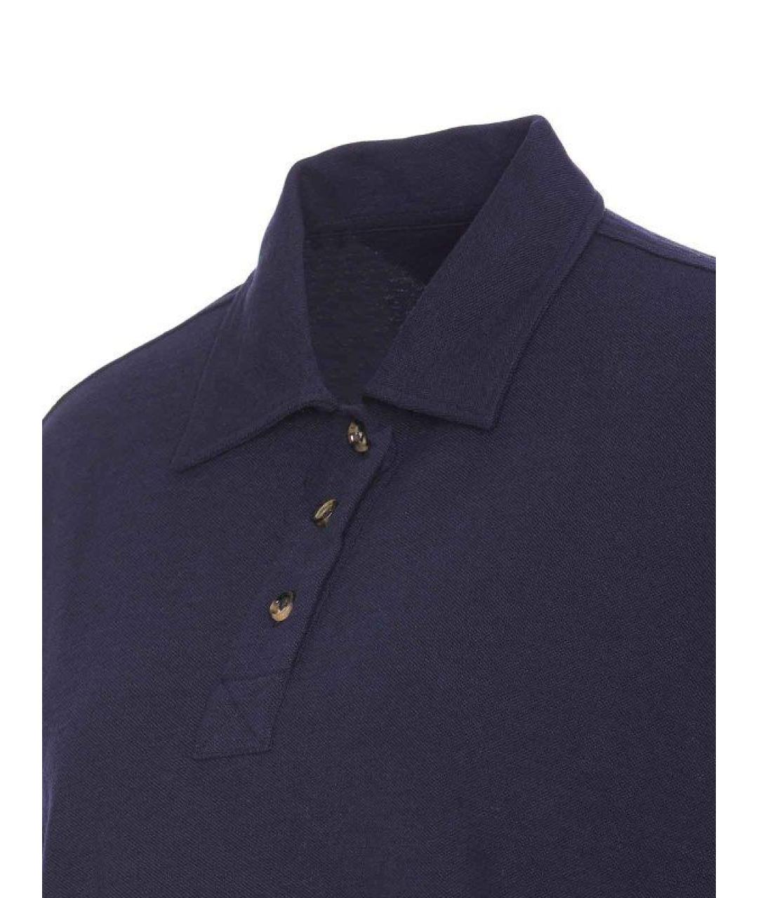 BOTTEGA VENETA Синяя хлопковая футболка, фото 3