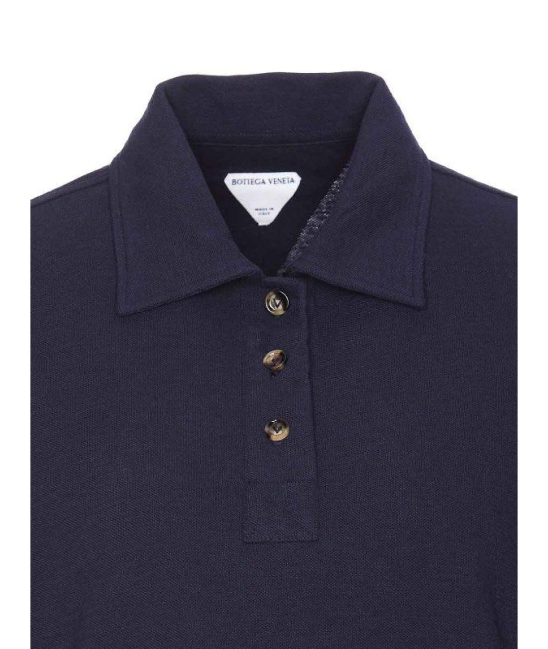 BOTTEGA VENETA Синяя хлопковая футболка, фото 4