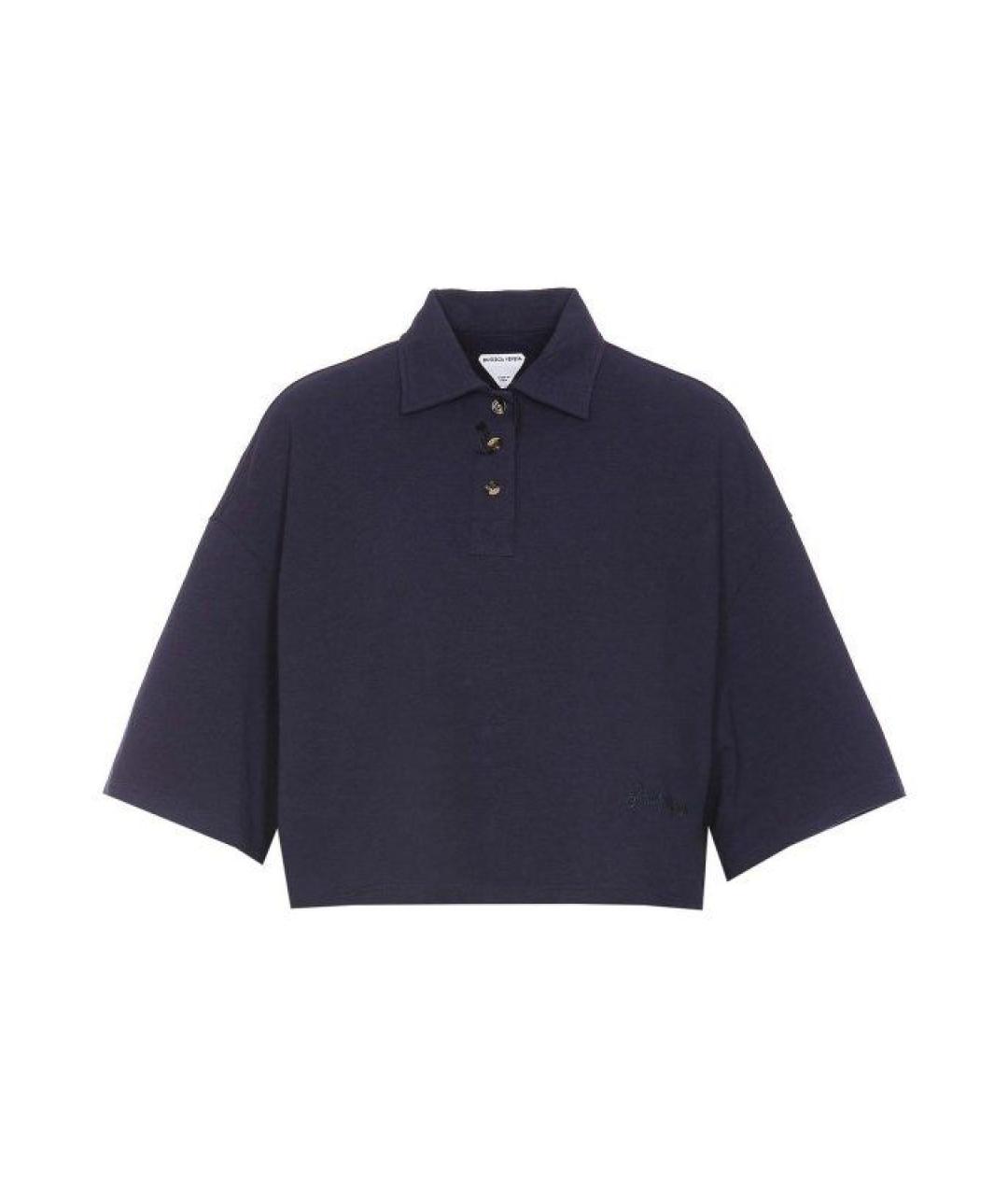 BOTTEGA VENETA Синяя хлопковая футболка, фото 1