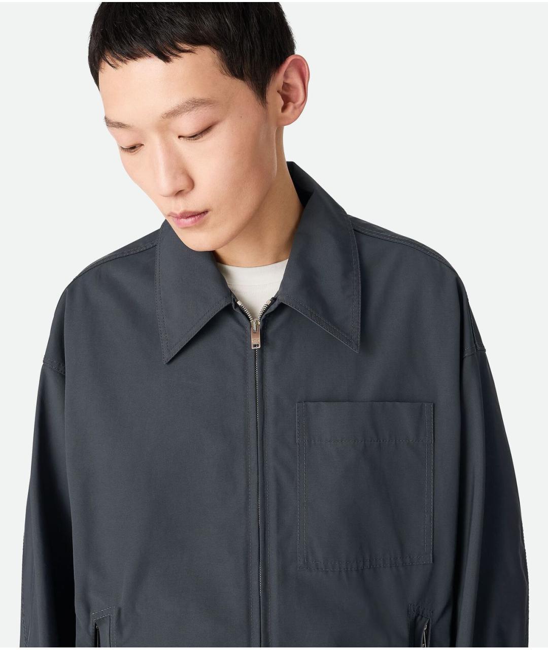 BOTTEGA VENETA Антрацитовая хлопковая куртка, фото 5