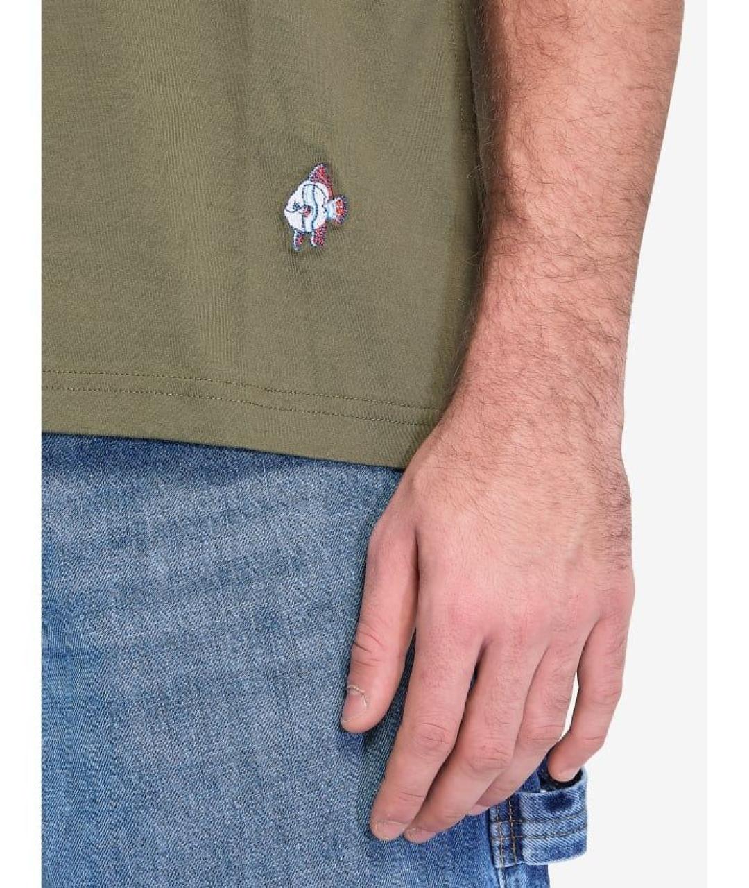 BOTTEGA VENETA Зеленая хлопковая футболка, фото 5