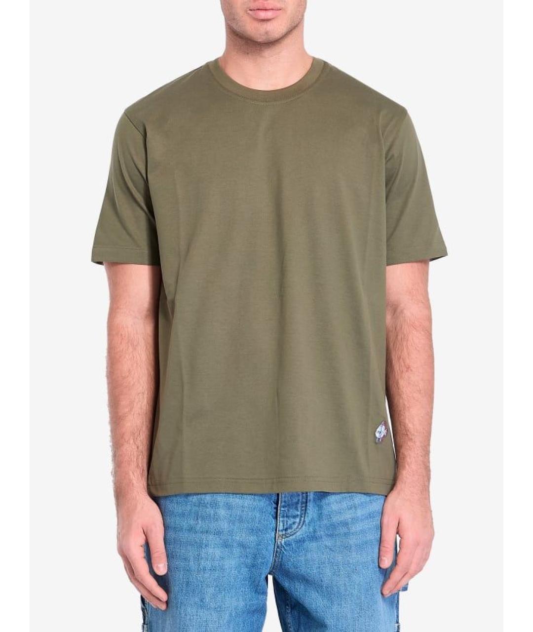 BOTTEGA VENETA Зеленая хлопковая футболка, фото 2