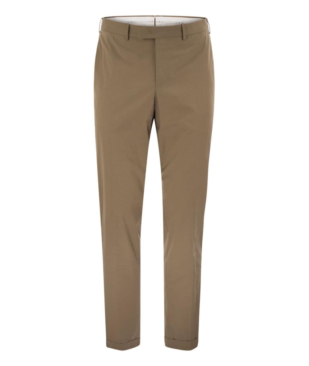 PT TORINO Коричневые хлопковые повседневные брюки, фото 1