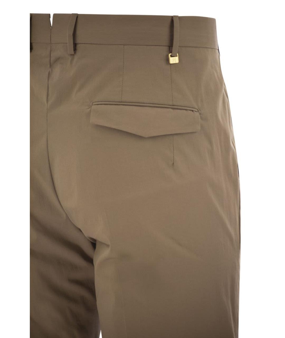 PT TORINO Коричневые хлопковые повседневные брюки, фото 4