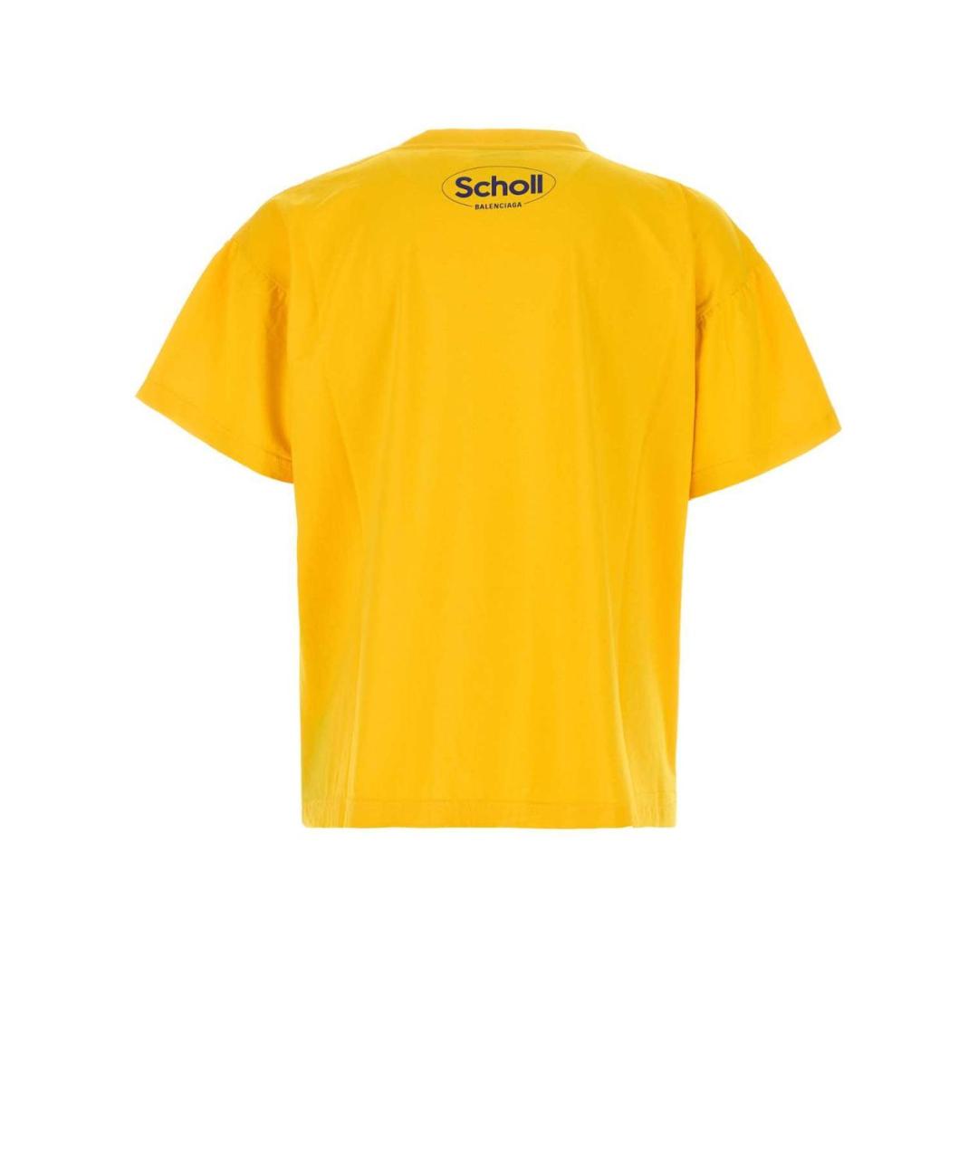 BALENCIAGA Желтая хлопковая футболка, фото 2
