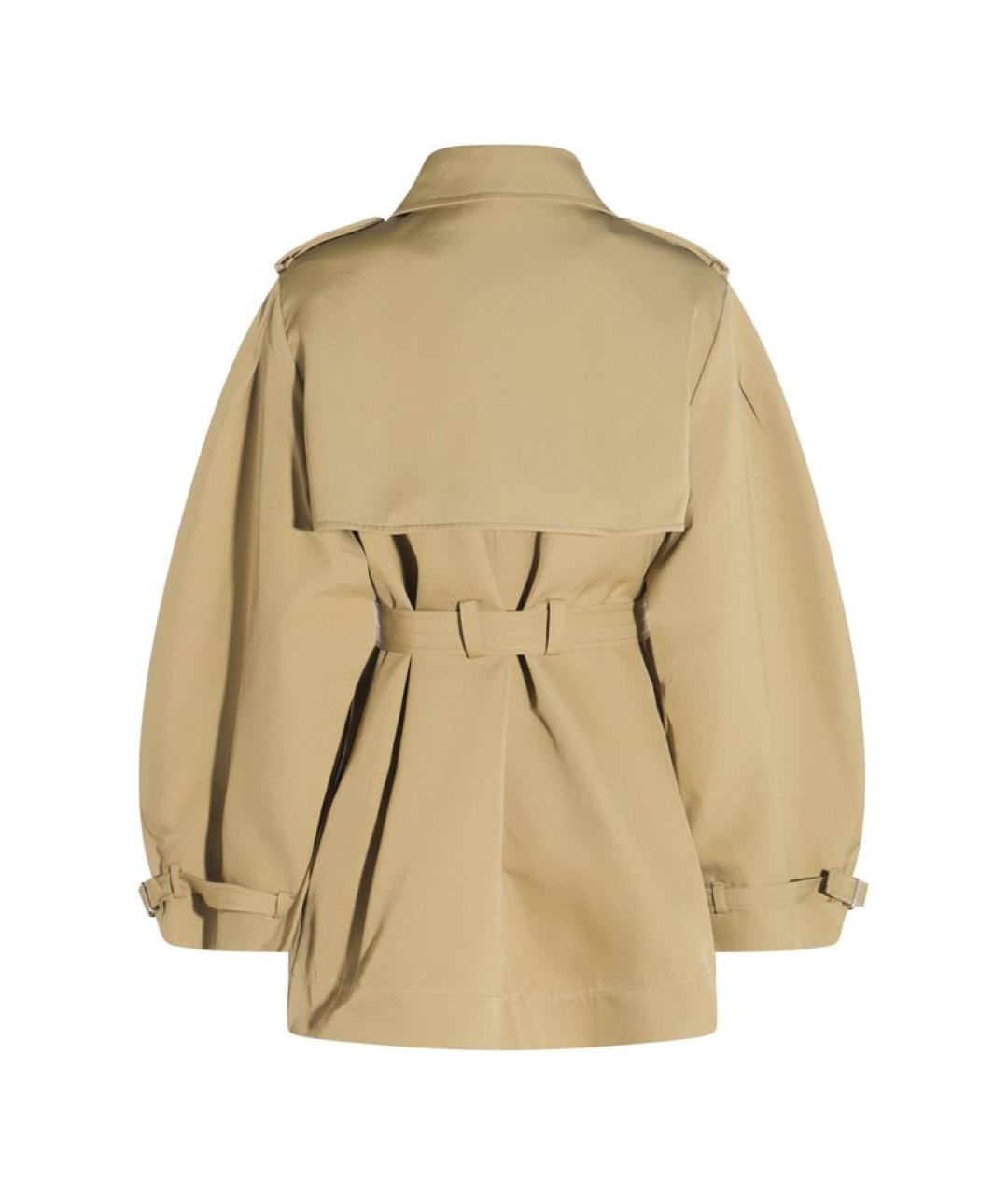 GANNI Бежевый полиэстеровый тренч/плащ, фото 2