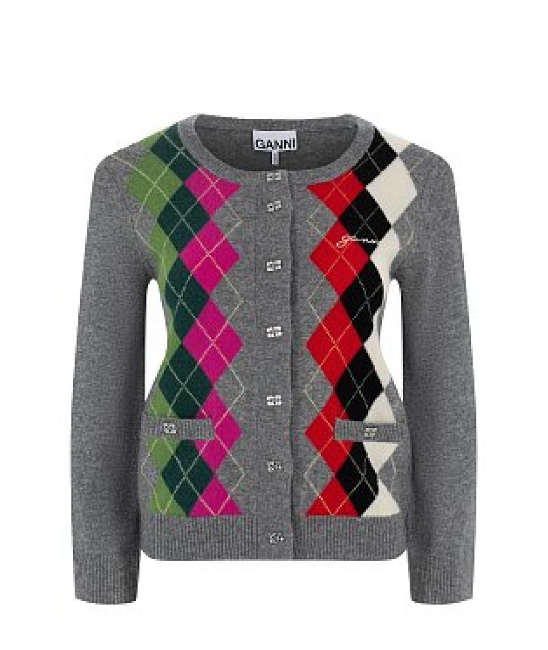 GANNI Мульти шерстяной кардиган, фото 1