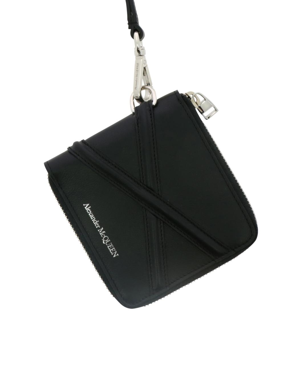 ALEXANDER MCQUEEN Черный кожаный кошелек, фото 2