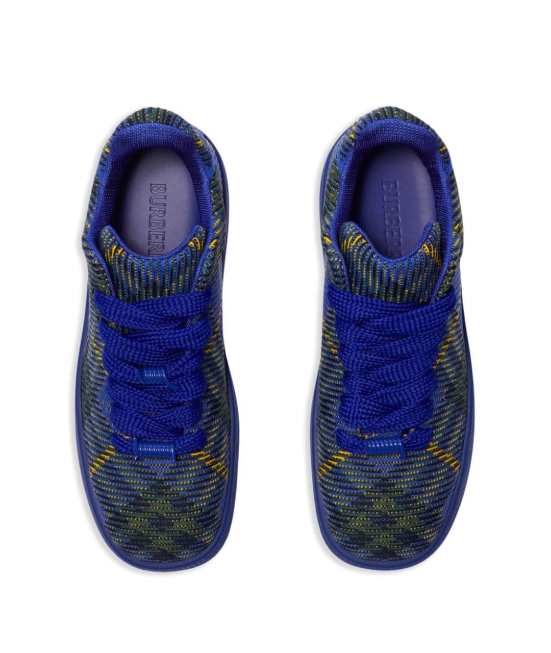 BURBERRY Синие синтетические низкие кроссовки / кеды, фото 2