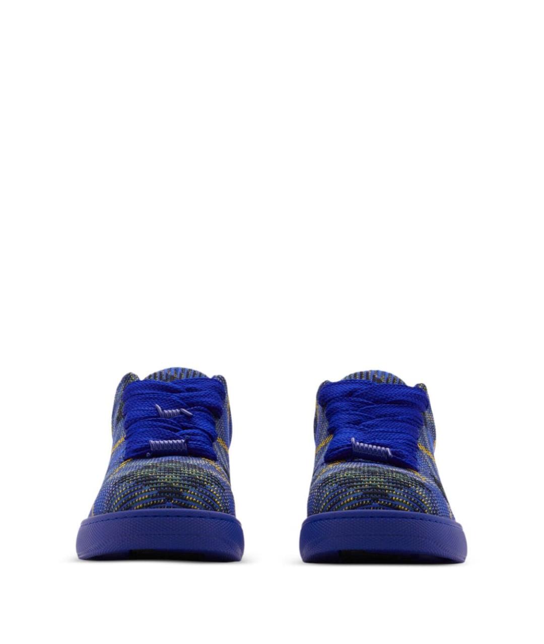 BURBERRY Синие синтетические низкие кроссовки / кеды, фото 5