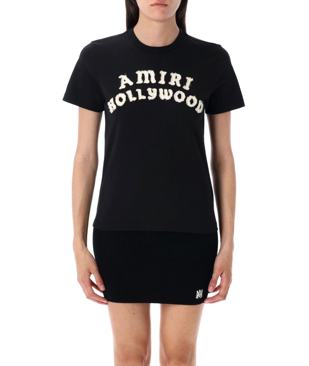 AMIRI Черная хлопковая футболка, фото 2