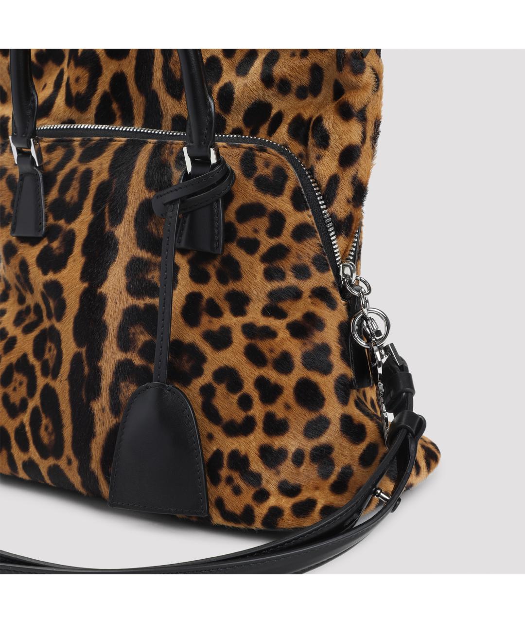 MAISON MARGIELA Коричневая кожаная сумка с короткими ручками, фото 3