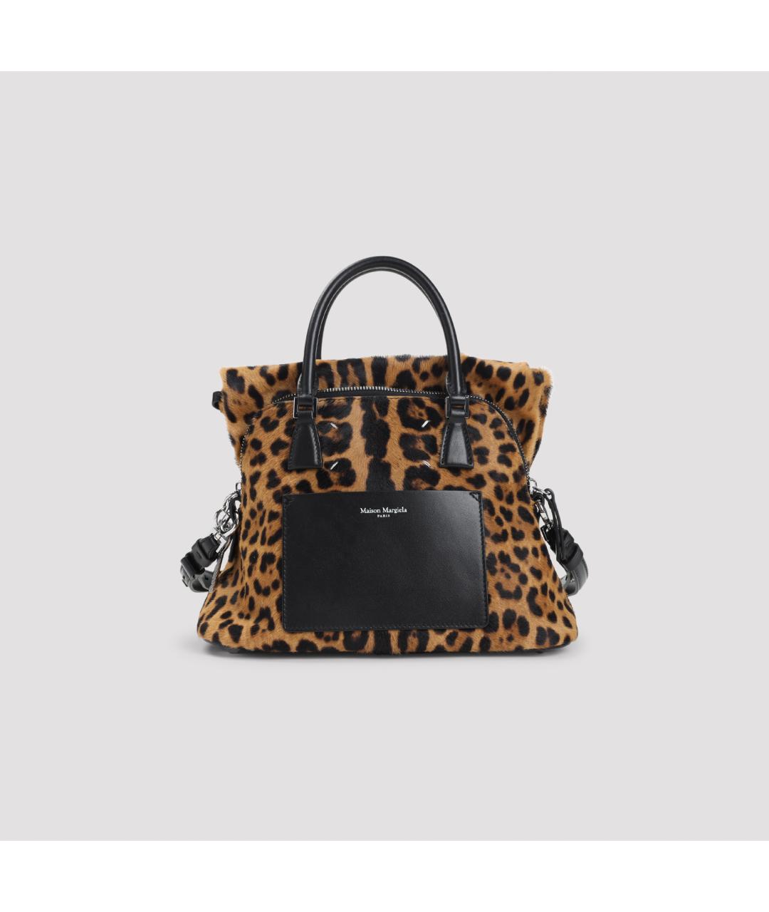 MAISON MARGIELA Коричневая кожаная сумка с короткими ручками, фото 2