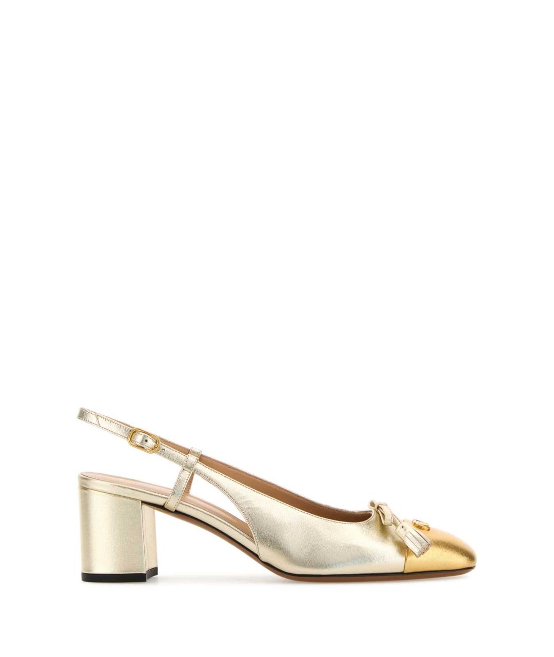 VALENTINO Золотые кожаные туфли, фото 1