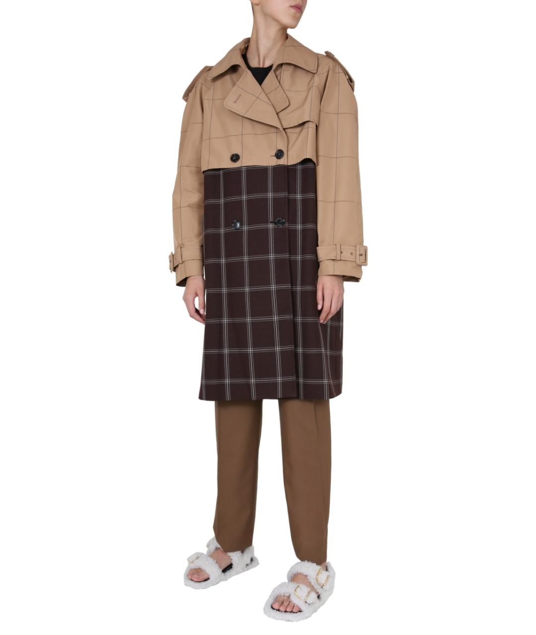 MARNI Коричневый хлопковый тренч/плащ, фото 3