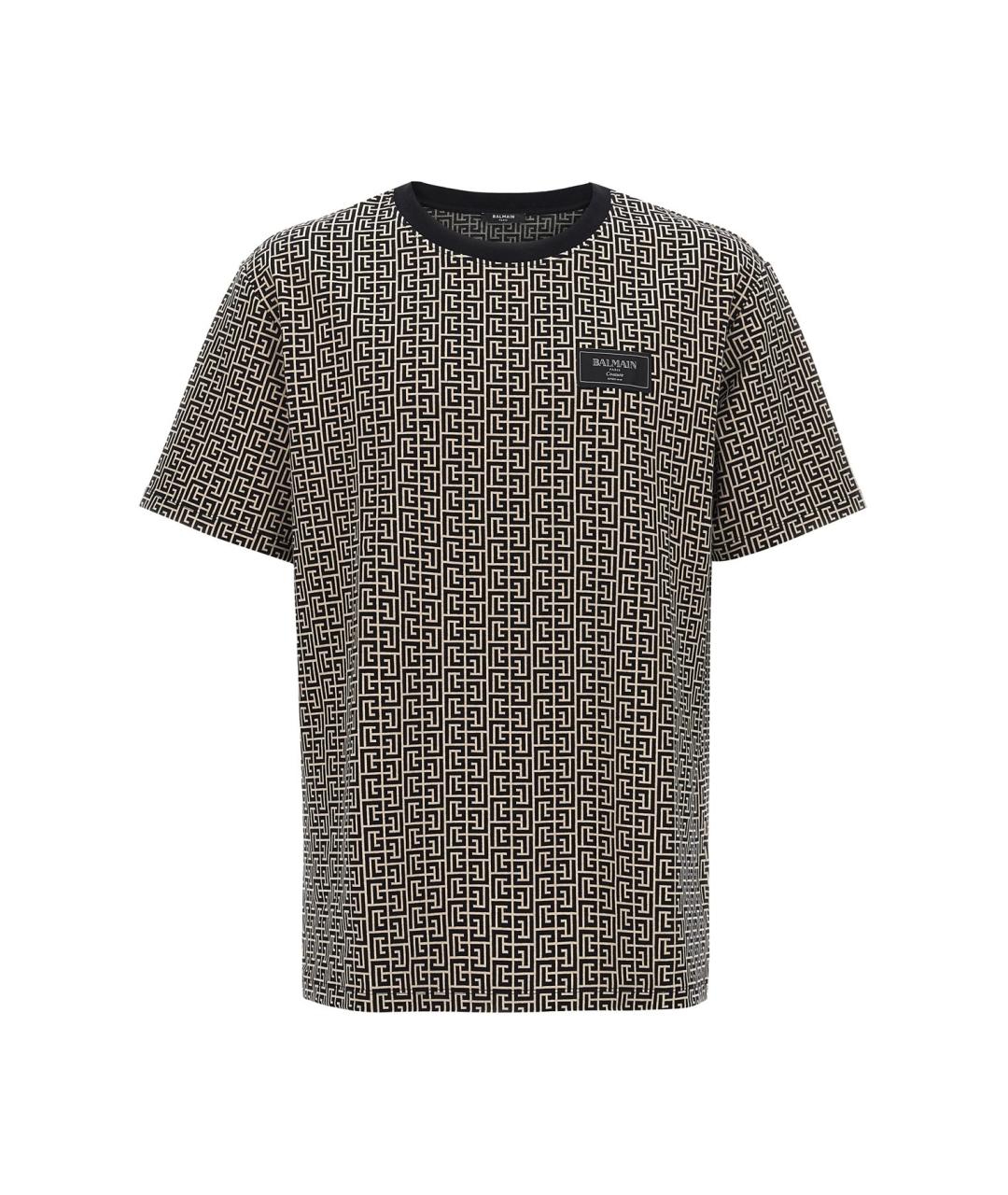 BALMAIN Серая хлопковая футболка, фото 1