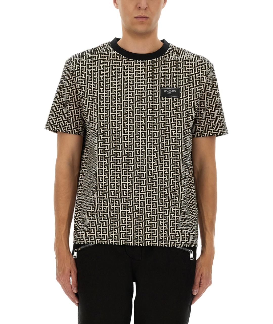 BALMAIN Серая хлопковая футболка, фото 4